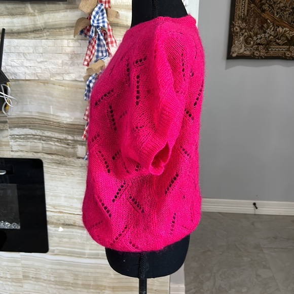 Renee Tener for Jeanne Pierre  Vintage 80s Hot Pink  Sweater size L‎ (346) - Picture 3 of 7